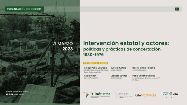 Workshop Intervención estatal y actores políticas y prácticas de concertación 1930-1976